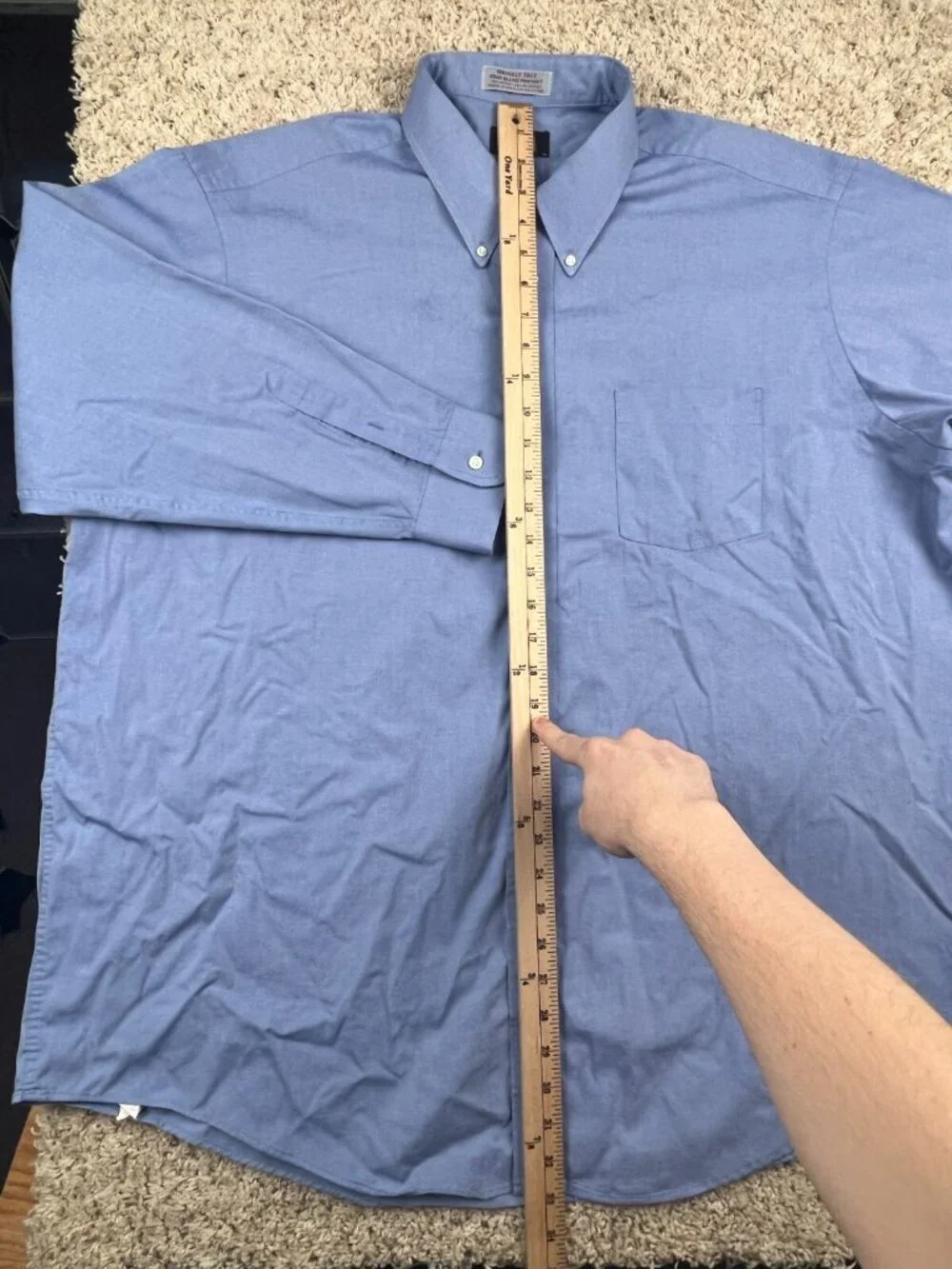 VTG Levis Men’s Button Up Long Sleeve Dress Shirt Blue Size 18.5 35 Big Mexico